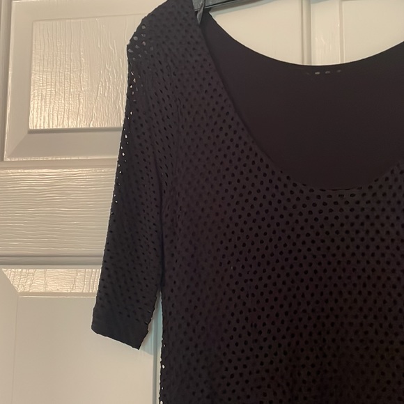 Black cotton knit lined cutout dress - Picture 5 of 8